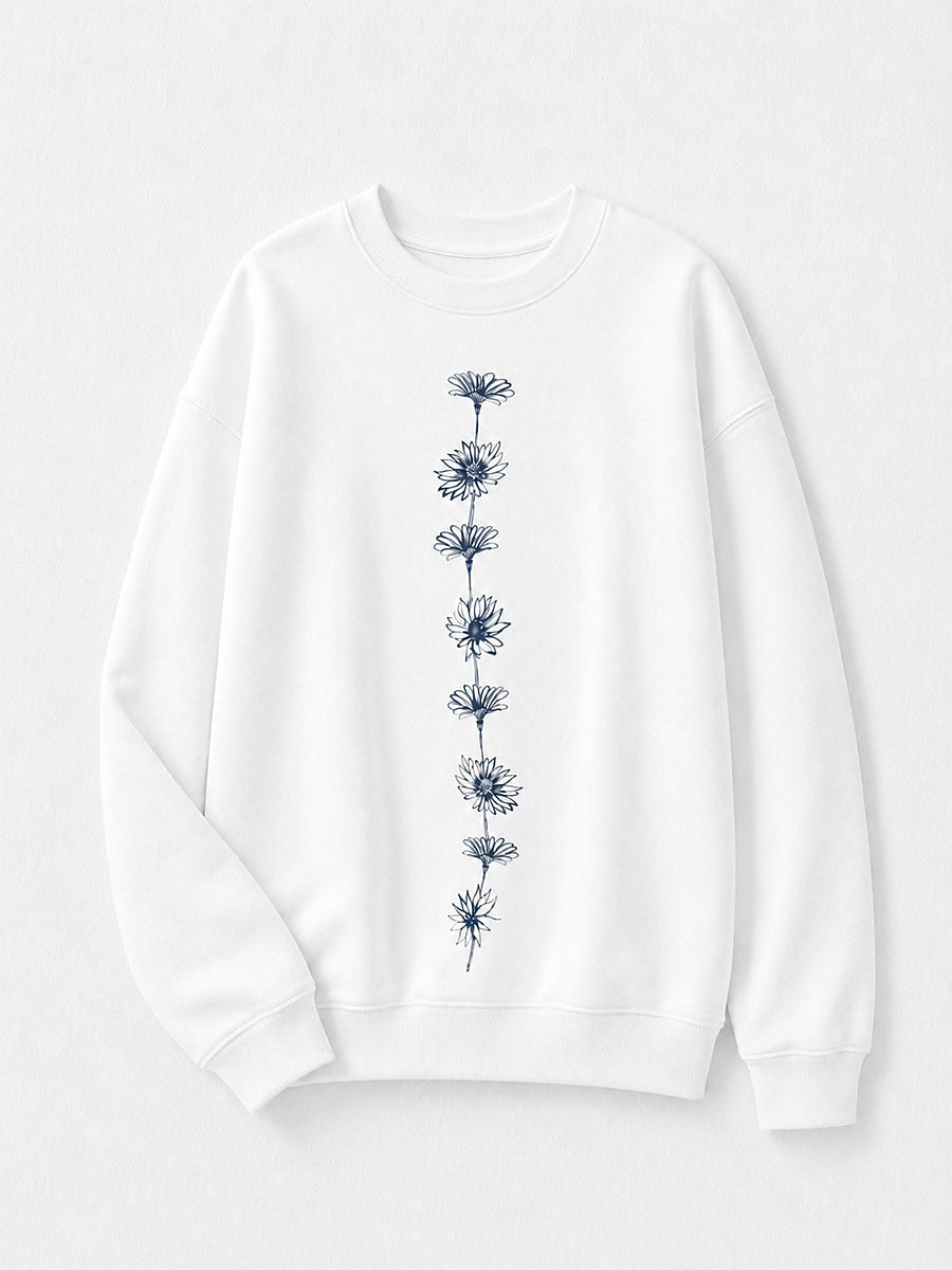 Morning Garden Story - Botanisches Baumwoll-Sweatshirt