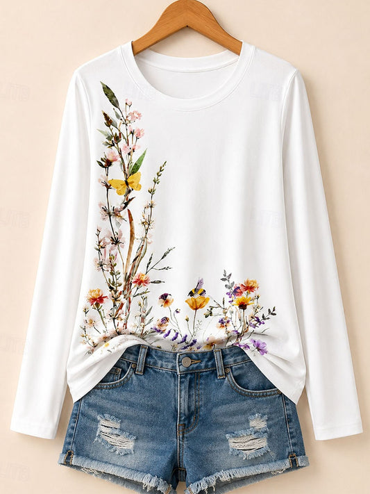Wildblumenwiesen-Geschichte – Botanisches Langarmshirt