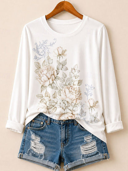 Wildblumen-Garten-Geschichte - Botanisches Langarmshirt