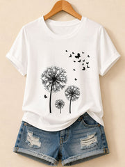 Pusteblumentraum - Botanisches Baumwoll-T-Shirt