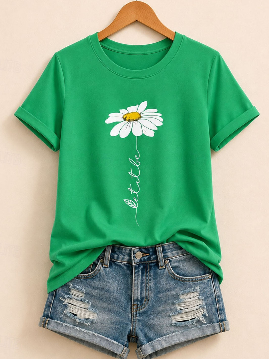 Klassisches Botanik-Essential – Naturbaumwoll-T-Shirt