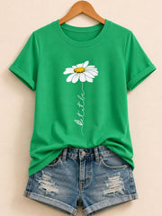Klassisches Botanik-Essential – Naturbaumwoll-T-Shirt