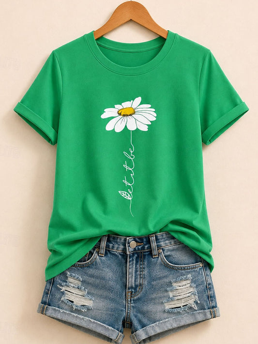 Klassisches Botanik-Essential – Naturbaumwoll-T-Shirt