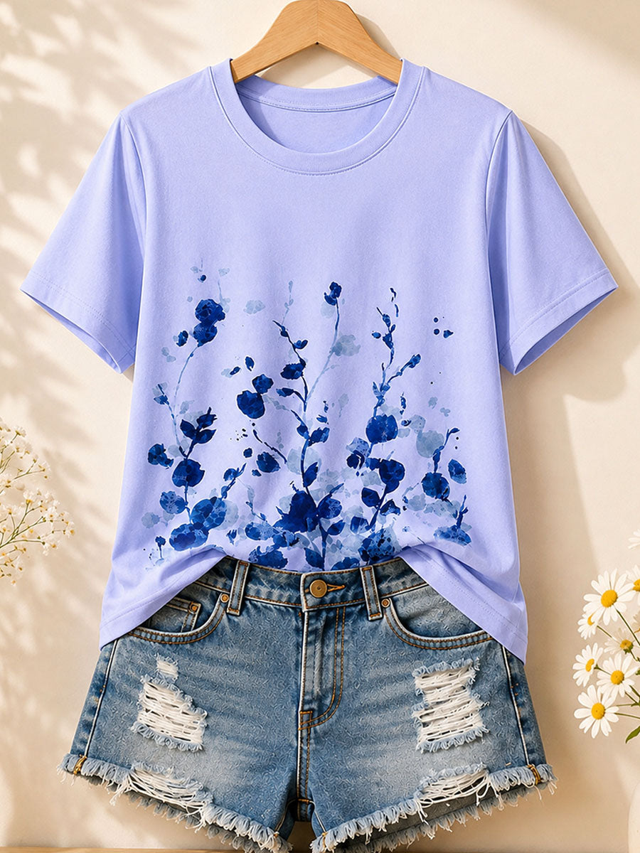 Gartenblüten-Erinnerungen - Botanisches Baumwoll-T-Shirt