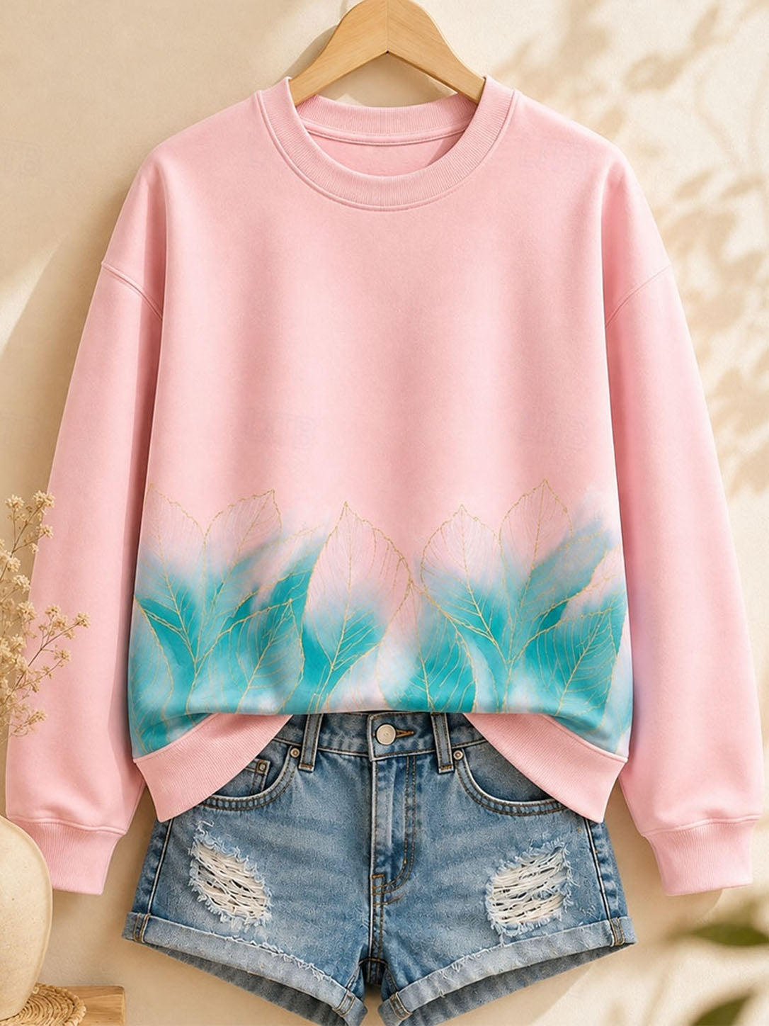 Lotus Garden - Flora Cotton Blend Sweatshirt