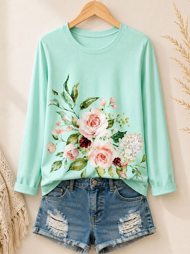 Rose Garden - Flora Cotton Long Sleeve Tee