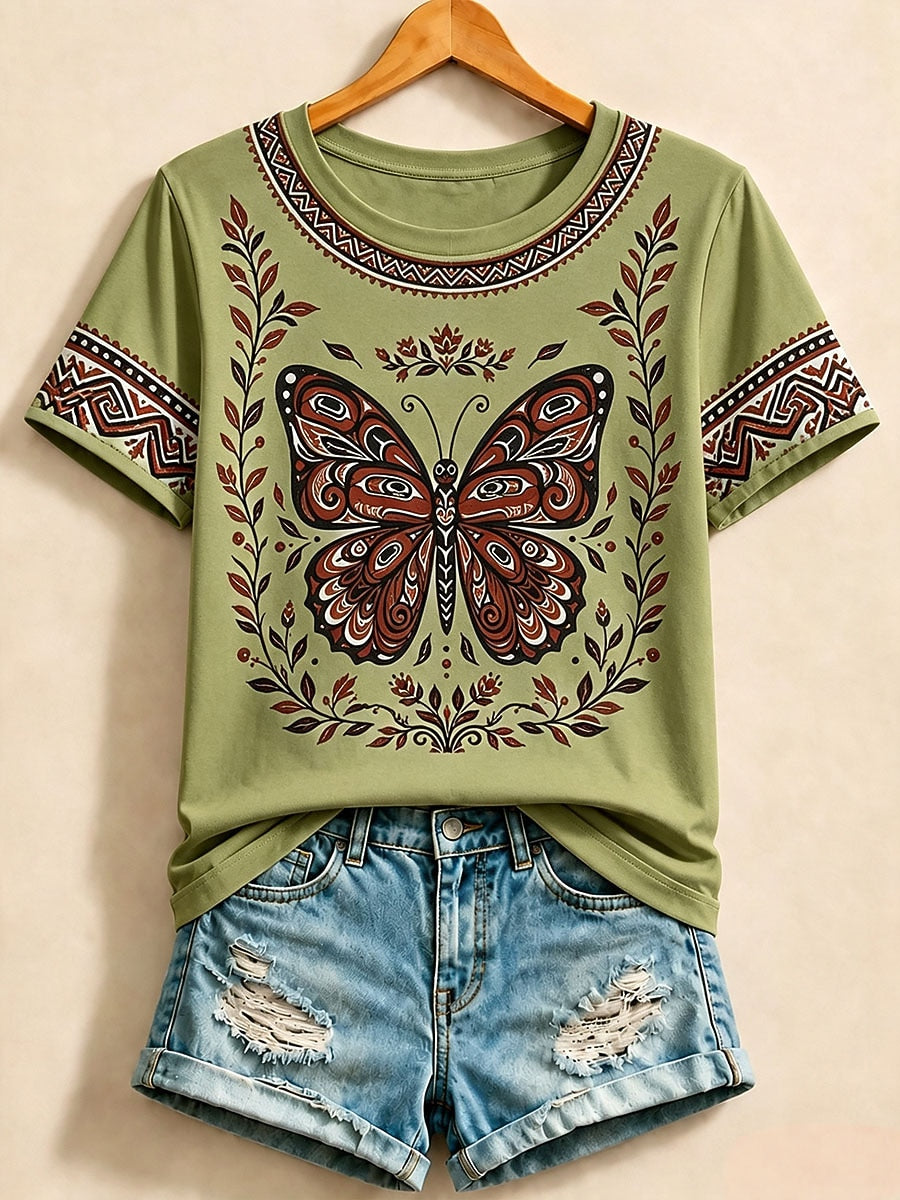 Butterfly Cotton Tee in White