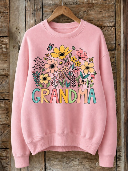 Grandma With Wildflowers - Life Stories Cotton Blend Sweatshirt
