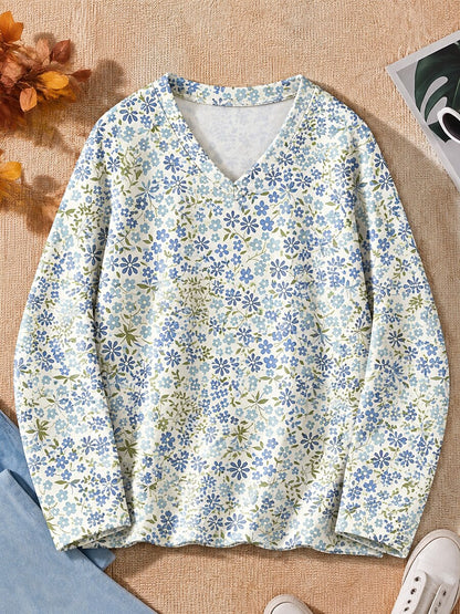 Tiny Floral Blossoms - Flora Cotton Long Sleeve Tee