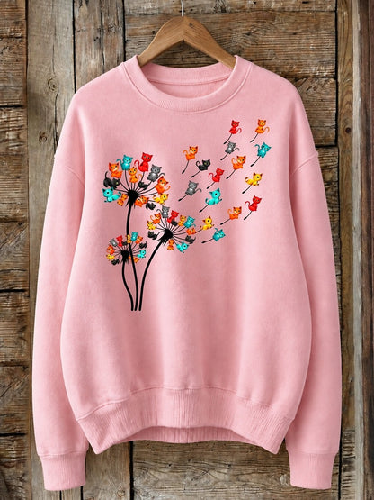 Cats Wishes In The Wind - Nature Story Cotton Blend Sweatshirt