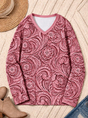 Botanical Scrollwork - Flora Cotton Long Sleeve Tee