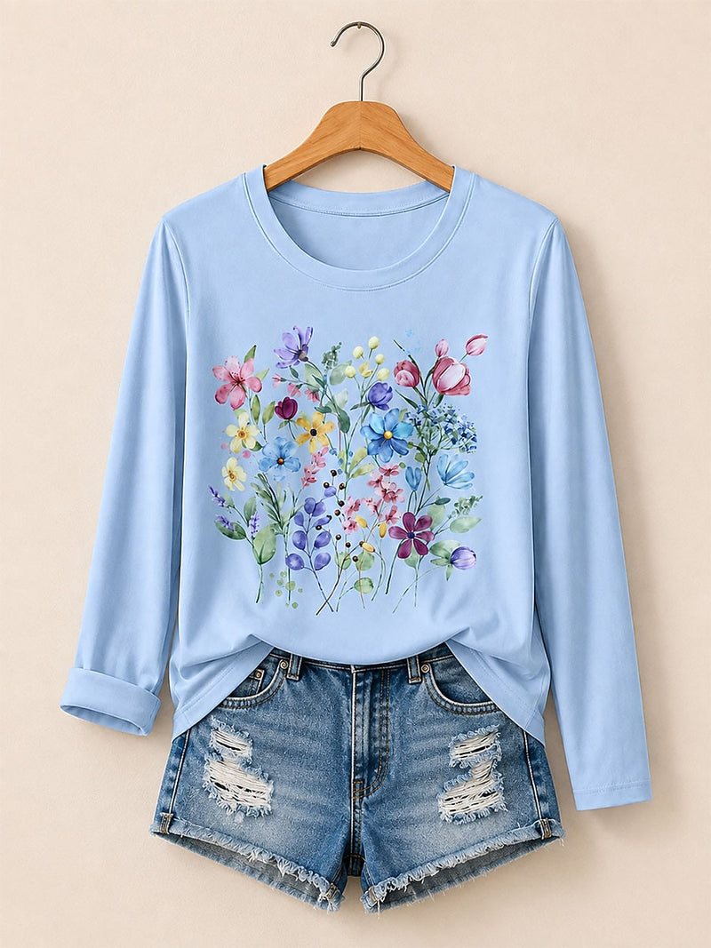 Wildflower Bouquet - Life Stories Cotton Long Sleeve Tee