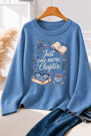 Just One More Chapter With Books And Flowers - Life Stories Cotton Blend Sweaters