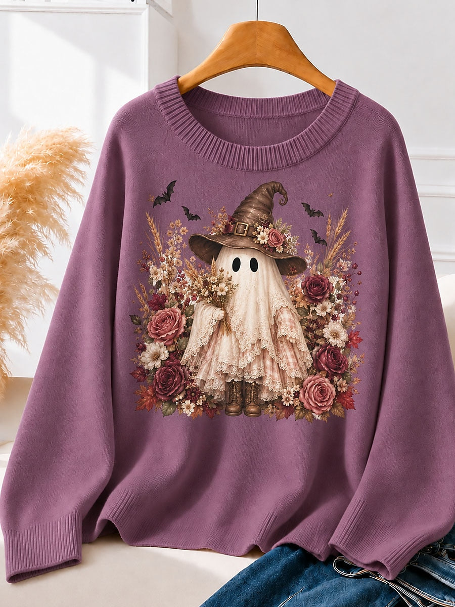 Floral Ghost With Witch Hat women's sweatshirts - product image 2