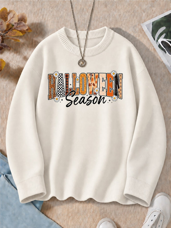 Decorative Lettering With Floral Accents - Life Stories Cotton Blend Sweaters