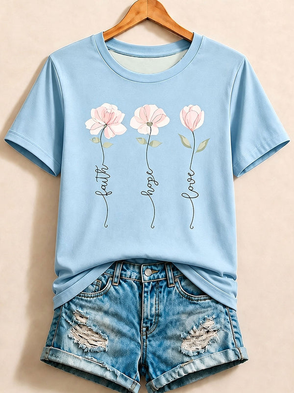 Faith Hope Love - Christian Inspirational Cotton Tee