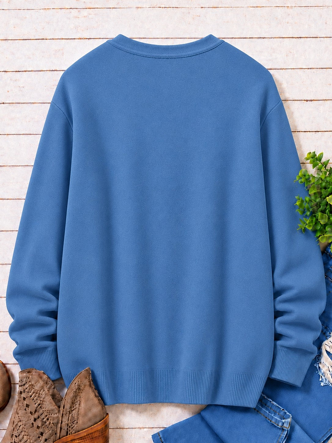 Sunflower Against Rustic Stripes women's sweatshirts - product image 4