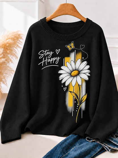 Stay Happy With Daisy And Butterfly women's sweatshirts - product image 3