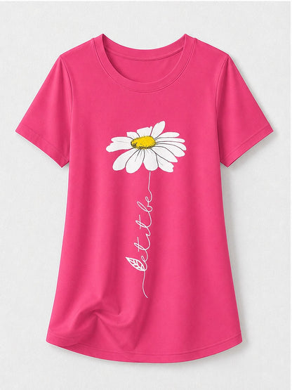 Rose Basic Summer Tee in Green with beige