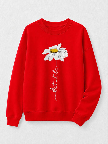 Yellow Pink Floral Sweatshirt in Blue