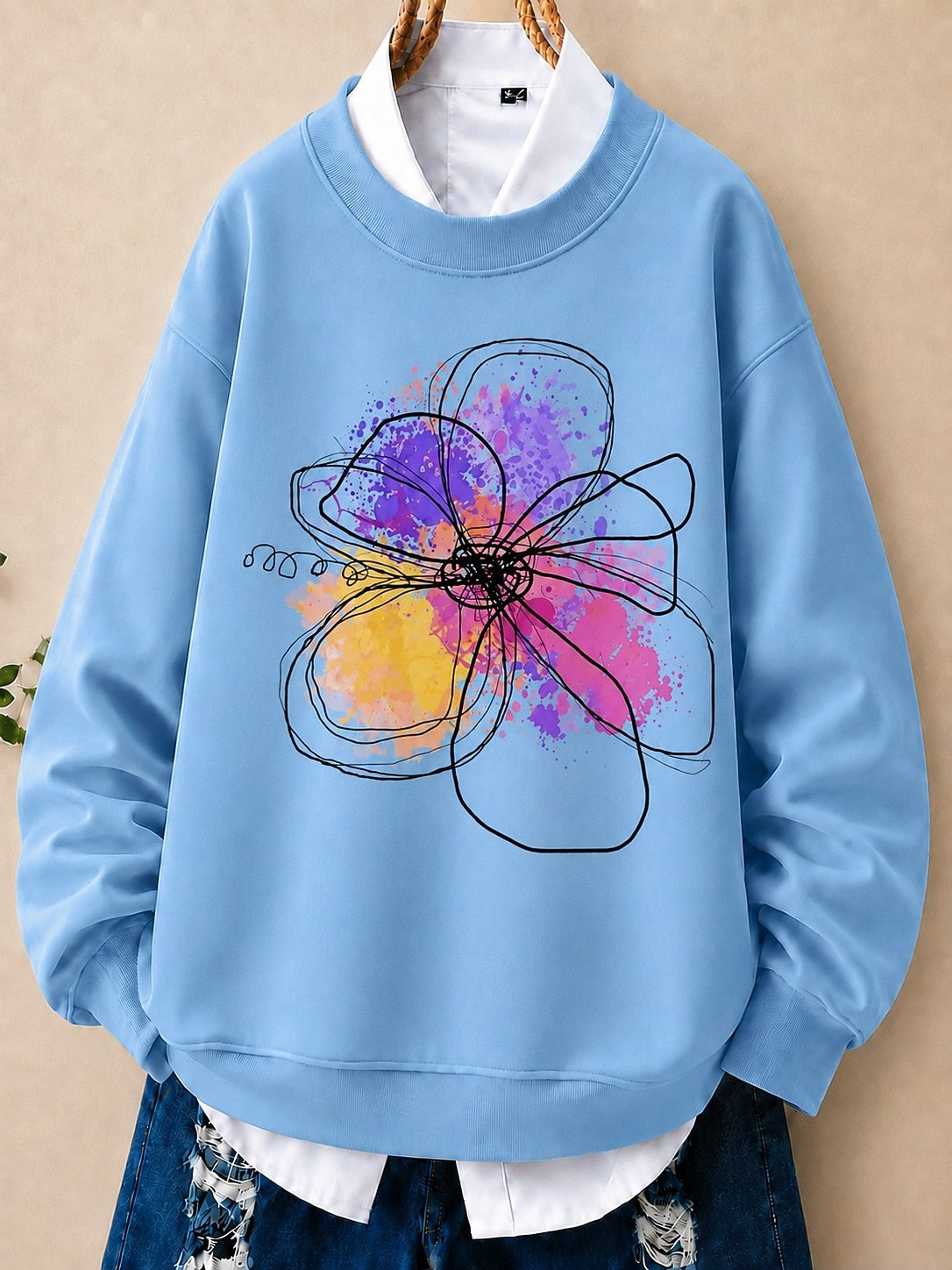 Abstract Watercolor Blossom women's sweatshirts - product image 6