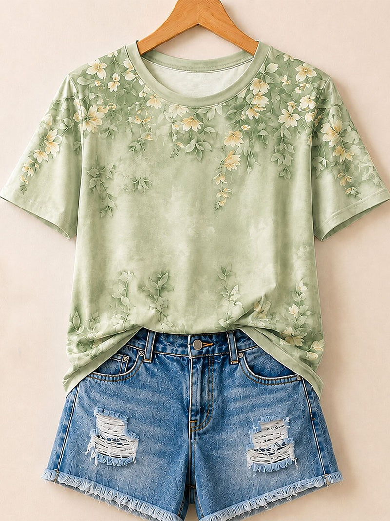 Cherry Blossom Cascade - Flora Cotton Tee