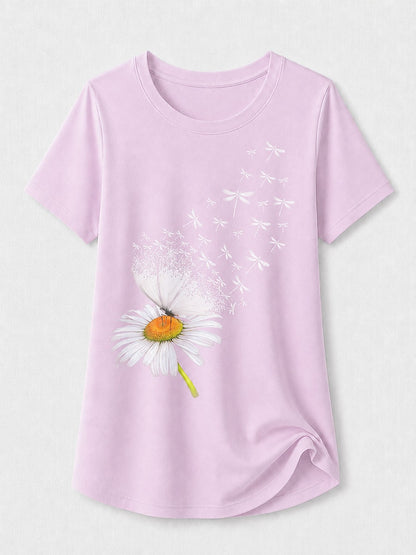 Green Botanical Long Tee in Light Green