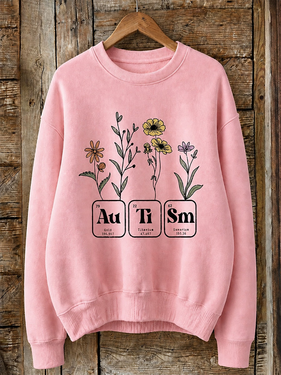 Autism With Wildflowers - Life Stories Cotton Blend Sweatshirt