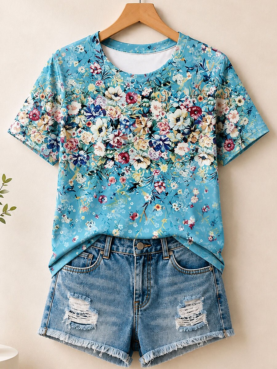 Flowing Field Wildflowers - Life Stories Cotton Tee