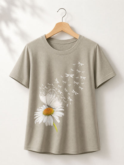 Green Botanical Long Tee in Light Green