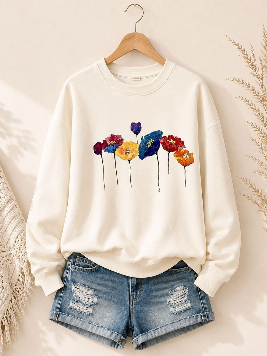 Blue Pink Cozy Sweatshirt in Blue