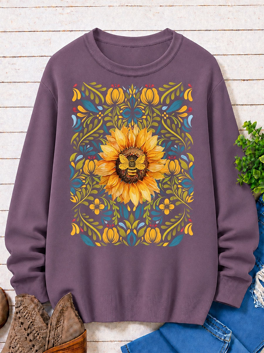 Ornamental Sunflower And Leaves women's sweatshirts - product image 1