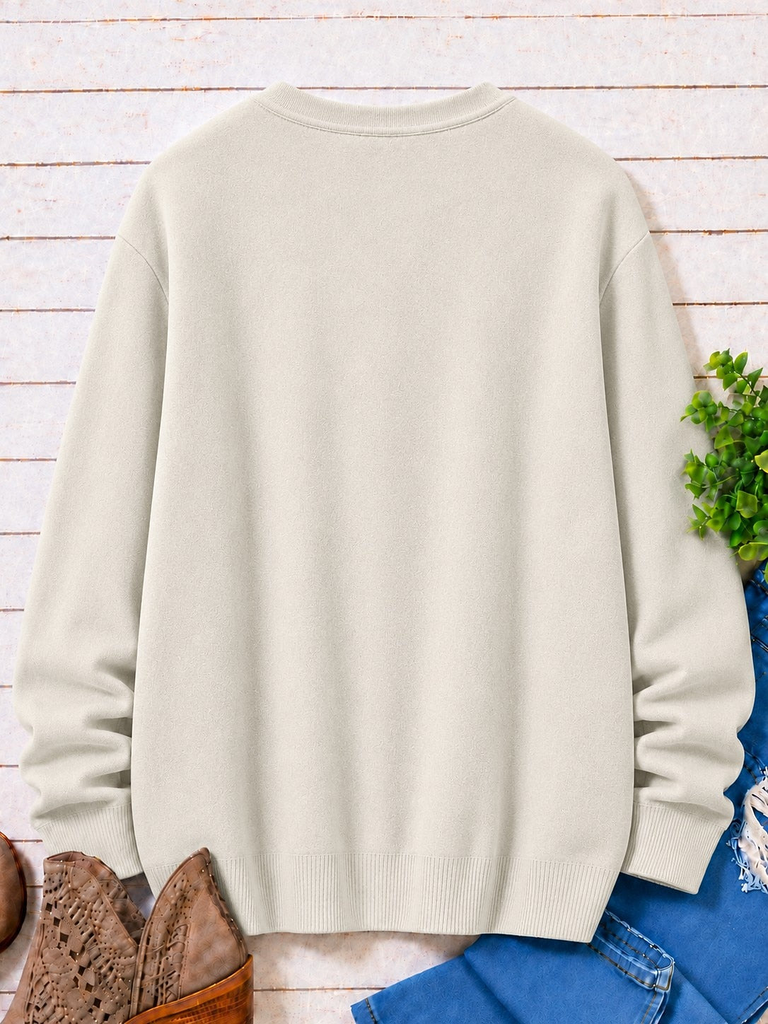 Sunflower Against Rustic Stripes women's sweatshirts - product image 8