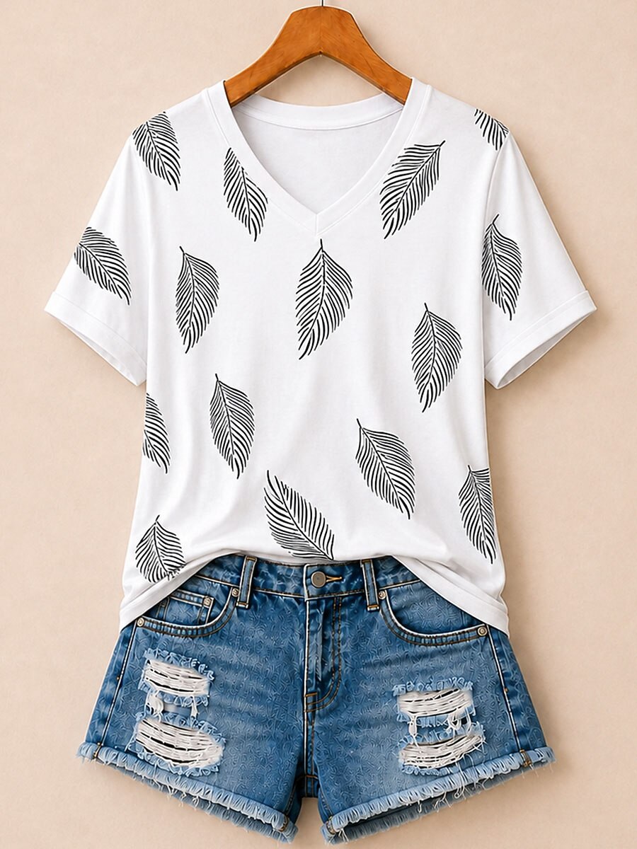 Geometric Botanical Panel - Life Stories Cotton Tee