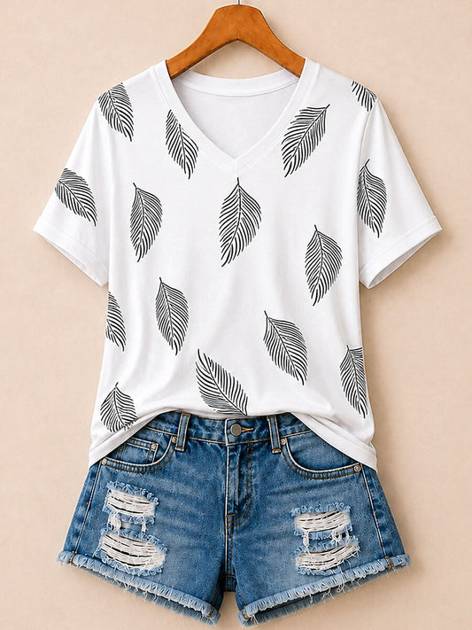 Geometric Botanical Panel - Life Stories Cotton Tee
