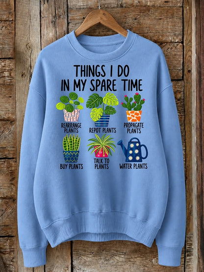 Things I Do In My Spare Time - Life Stories Cotton Blend Sweatshirt