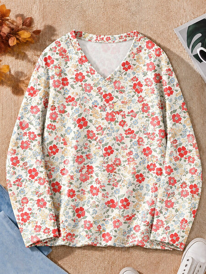 Tiny Floral Blossoms - Flora Cotton Long Sleeve Tee