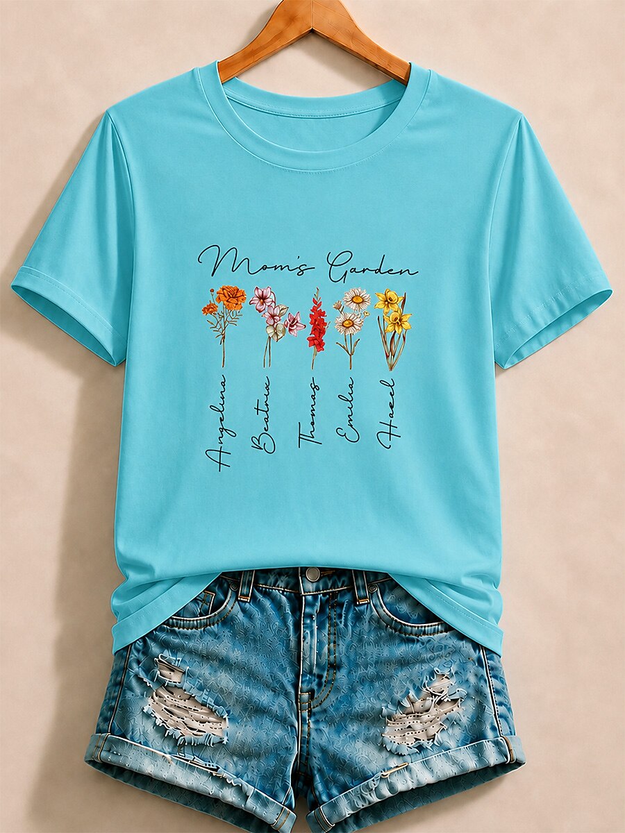 Mom's Garden Birth Flowers - Life Stories Cotton Tee