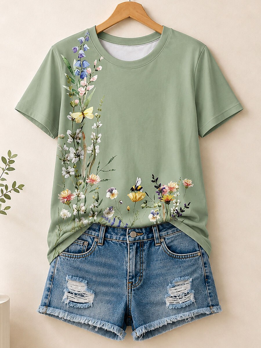 Vintage Field Wildflowers - Life Stories Cotton Tee