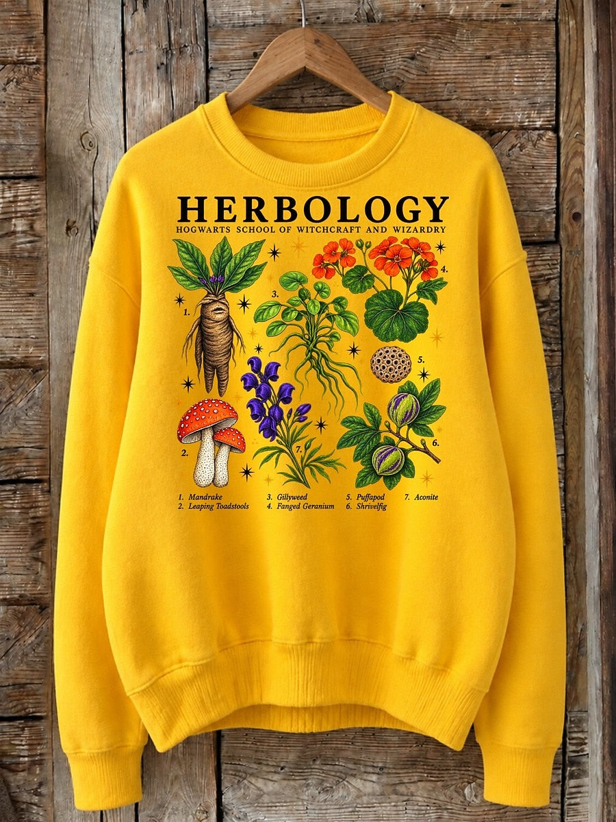 Herbology Botanical Chart - Life Stories Cotton Blend Sweatshirt