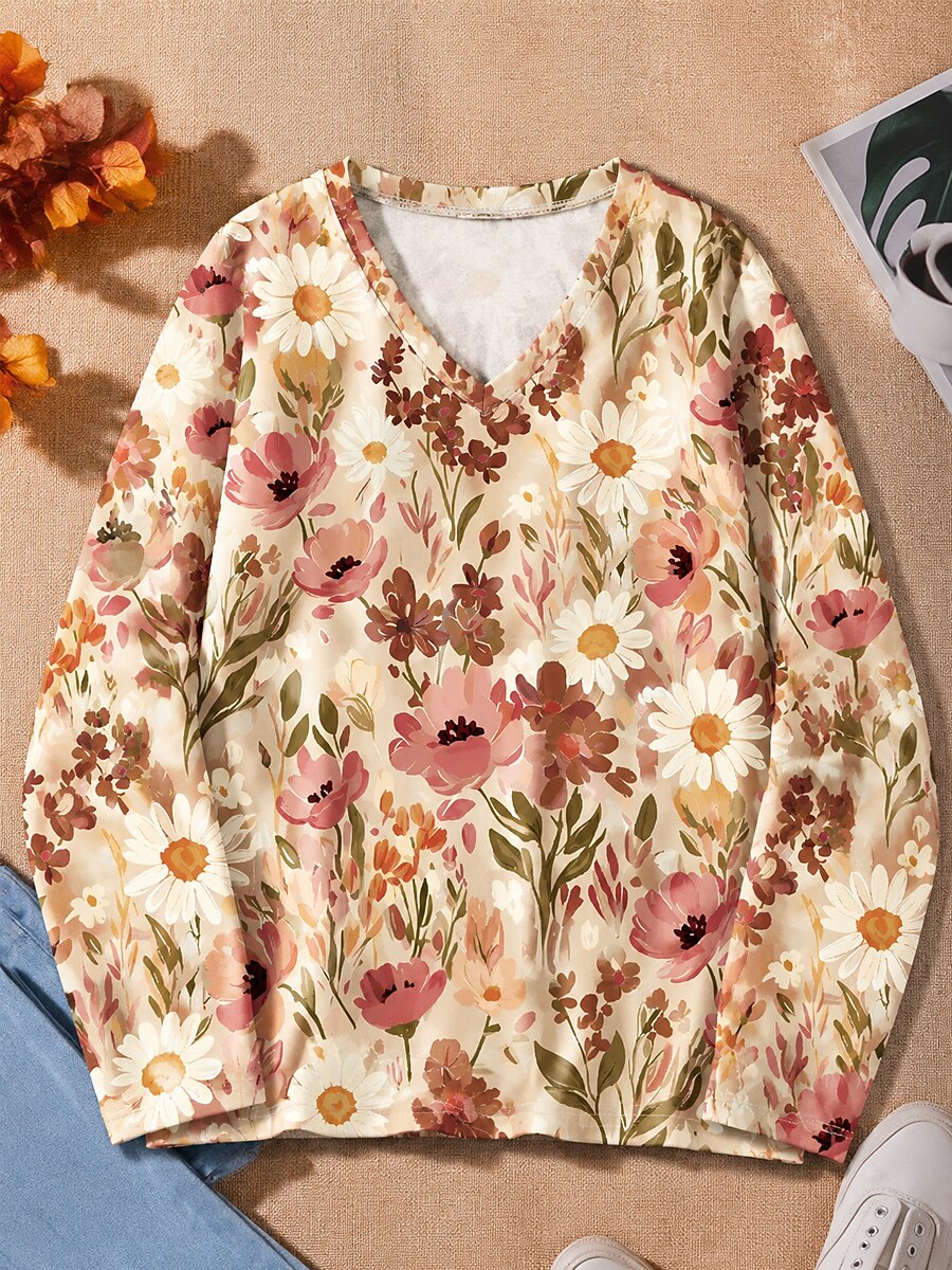 Wildflower Meadow Blossoms - Flora Cotton Long Sleeve Tee
