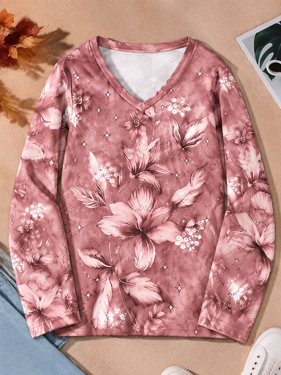 Large Botanical Blossoms - Flora Cotton Long Sleeve Tee