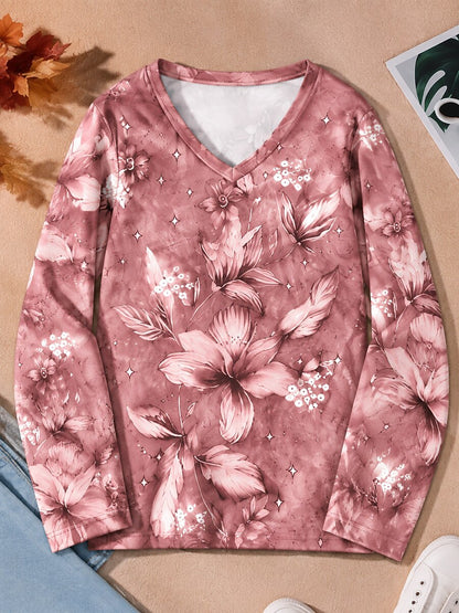 Large Botanical Blossoms - Flora Cotton Long Sleeve Tee