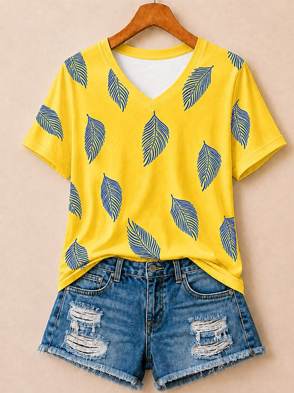 Geometric Botanical Panel - Life Stories Cotton Tee