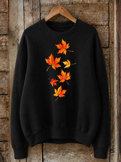 Falling Maple Leaves - Life Stories Cotton Blend Sweatshirt