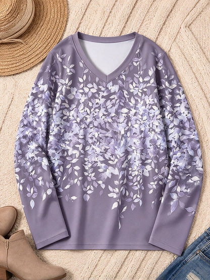 Scattered Floral Blossoms - Flora Cotton Long Sleeve Tee