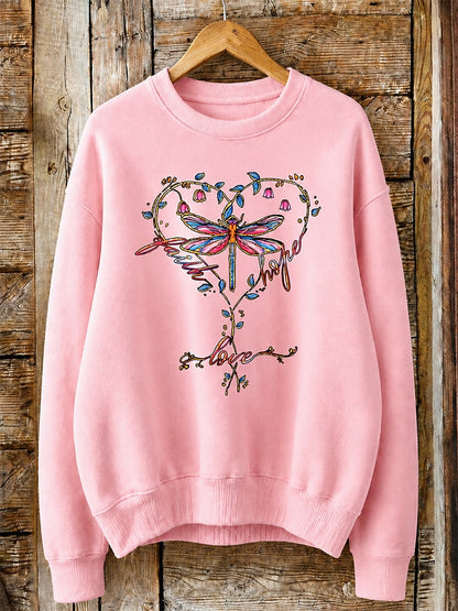 Dragonfly Love Heart - Life Stories Cotton Blend Sweatshirt