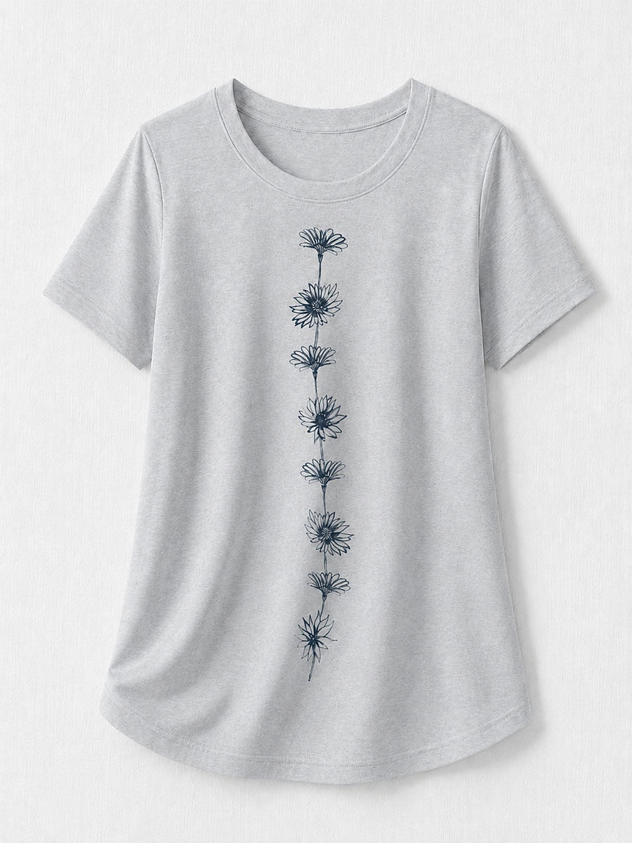 Pearl Botanical Summer Tee in Pearl
