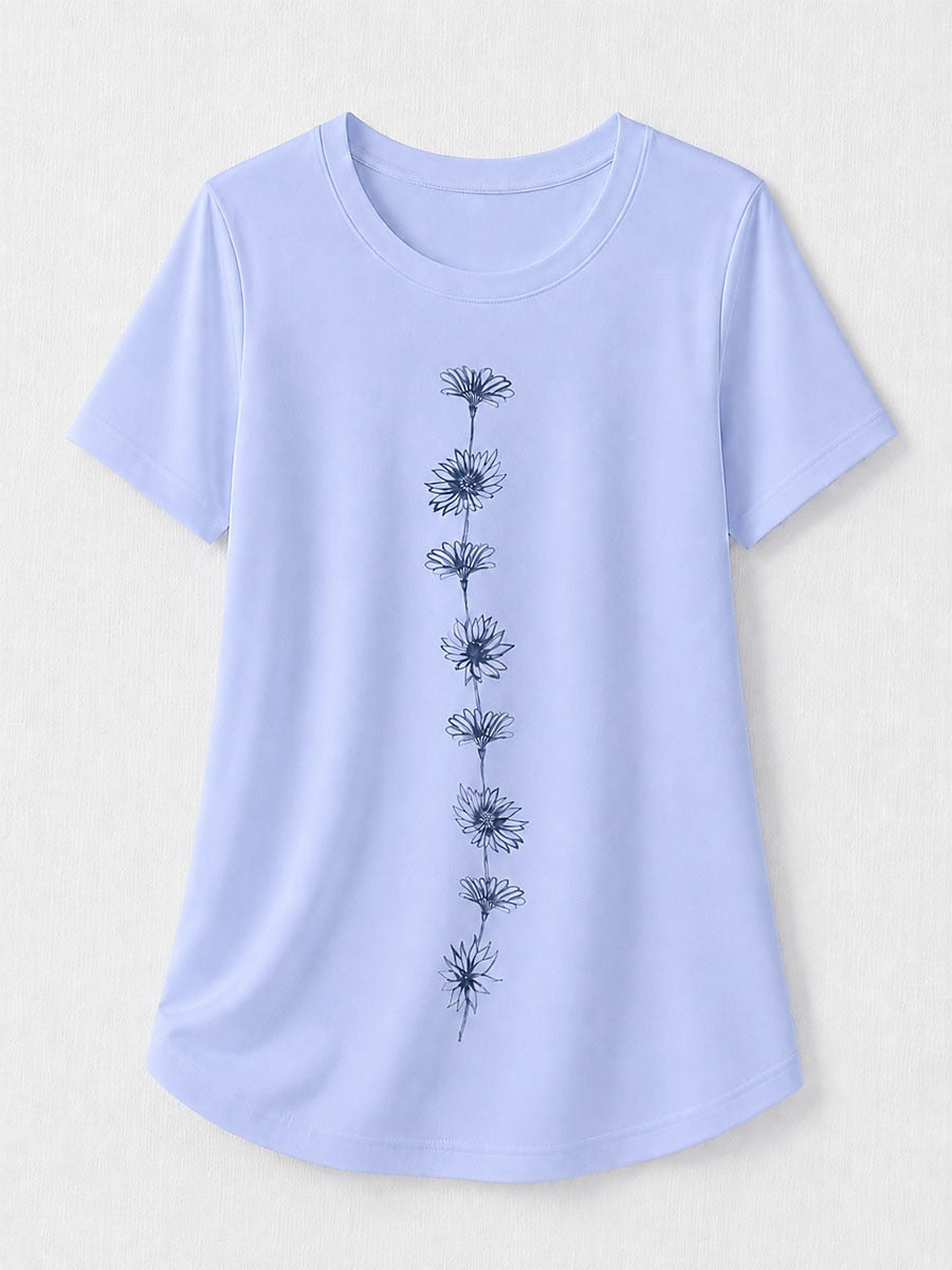 Pearl Botanical Summer Tee in Pearl