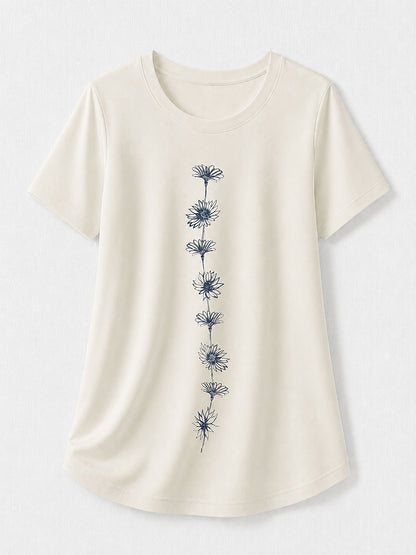 Pearl Botanical Summer Tee in Pearl